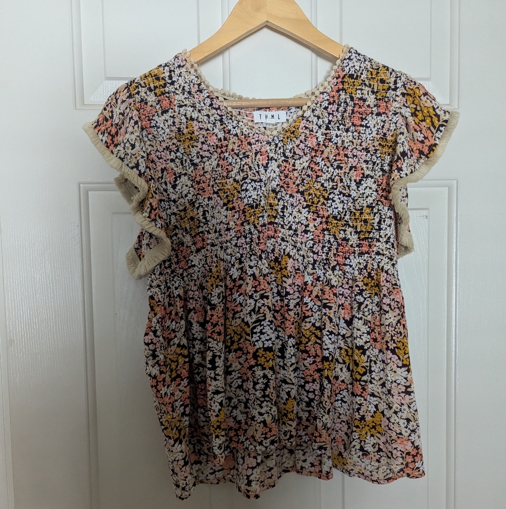 THML Floral Ruffle Top
